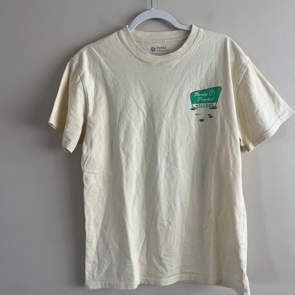Parks Project National Parks Welcome Tee Pale Yellow Graphic Back Print Unisex M